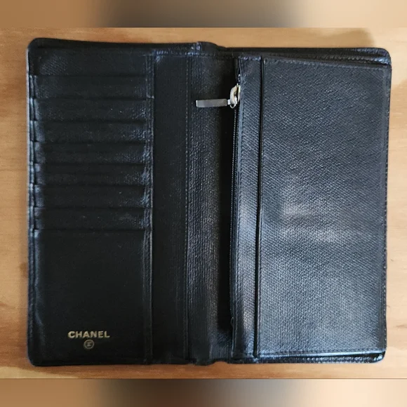 Vintage CHANEL Sevruga Caviar CC Yen  Wallet - Picture 5 of 15